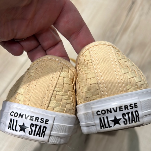 Converse Yellow Woven Sneakers Basketweave yellow unique converse sneakers size9 - Picture 6 of 6